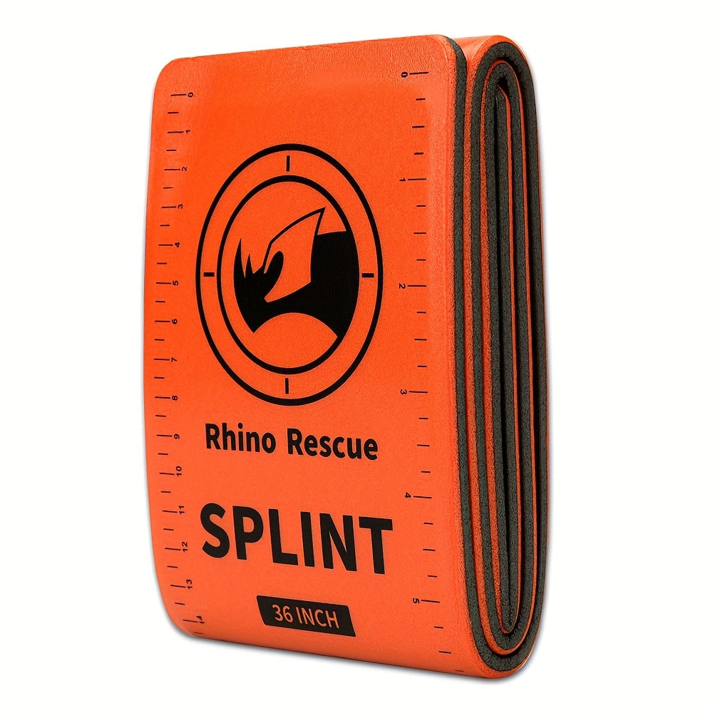 Foldable Emergency Splint 36 x 4.3 Inch - Reusable Aluminum Alloy Closed-Cell Foam Splint for Trauma, Outdoor First Aid, Lightweight Portable Fracture Immobilization Splint, 2 Pack (Orange & Gray)