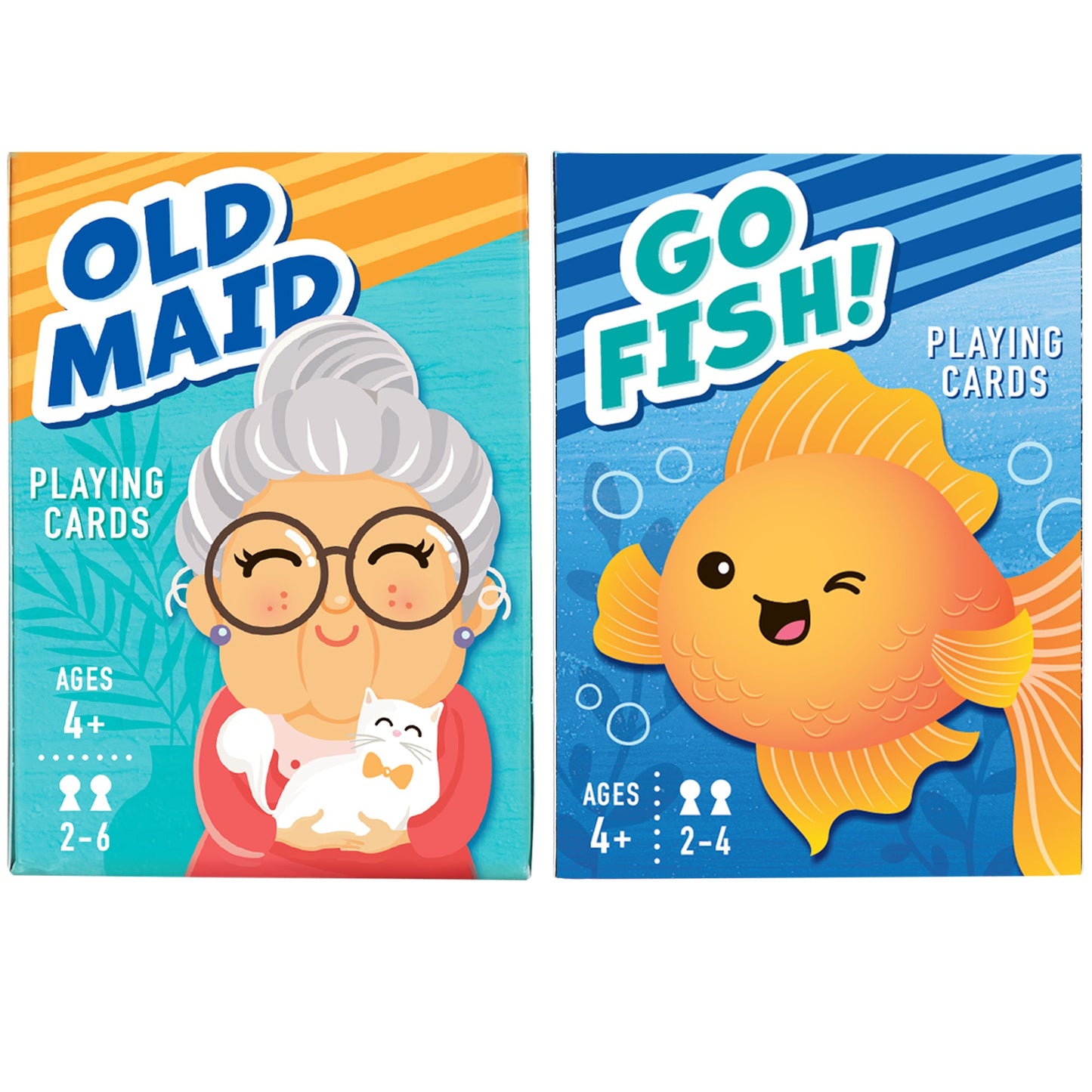 Kids Card Games Set – Go Fish, Old Maid, Memory Match & Crazy Eights Playing Cards for Boys Girls Ages 4+, 2 or 3 Deck Bundle, Family Game Night, Birthday Christmas Gift