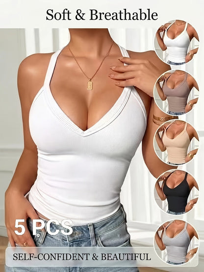 Women's Classic Tank Top - V-Neck Sleeveless Style 9317