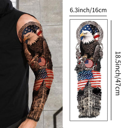4th of July Temporary Tattoos 14 Sheets Patriotic American Flag Sleeve Tattoo Stickers Red White Blue Independence Day Body Art Party Supplies for Men Women Adults