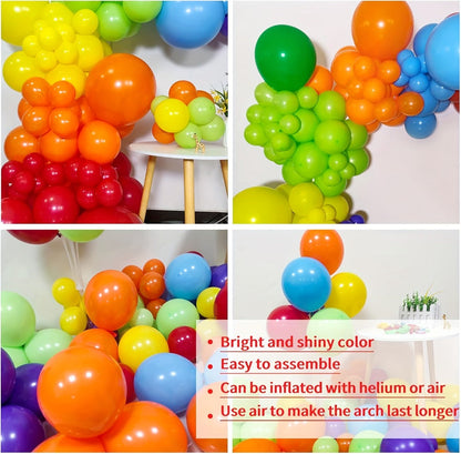 Balloon Arch Kit 422 Pcs Rainbow Matte Latex Balloons in 4 Sizes 5" 10" 12" 18" – DIY Balloon Garland for Birthday Baby Shower Wedding Bridal Shower Graduation & Holiday Party Decorations