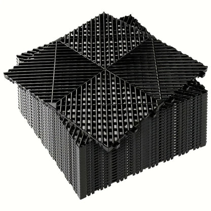 Interlocking Garage Floor Tiles 20-Pack - 16"x16" Drainage Floor Mat, Non-Slip PP Tiles for Garage, Car Wash, Basement & Pool | 41.3 Sq Ft Coverage