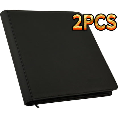 Top Loader Binder 2 Pack 576 Card Capacity – 9-Pocket Double-Sided Hard Card Binder for 3x4 Inch Cards 35-75pt, Trading Card Sports Card Organizer Album for Pokemon MTG Baseball, Black