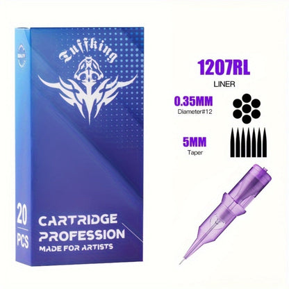 Disposable Tattoo Needles Mixed Size Sterilized RL RS M1 0.35mm – Safety Tattoo Needle Set for Tattoo Artists and Beginners, Body Art Supplies 30 40 100 Piece Bulk Pack