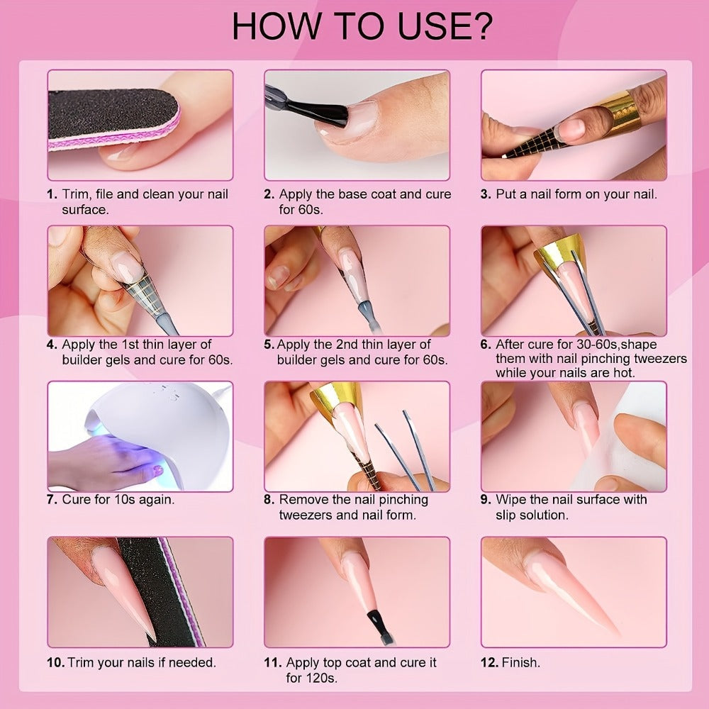 Press On Nail Glue Extra Strong Fast Drying 4 Pack 0.35oz Professional Nail Adhesive 10-Second Bond No UV Light Needed Super Hold Long-Lasting Nail Tips Glue for Women