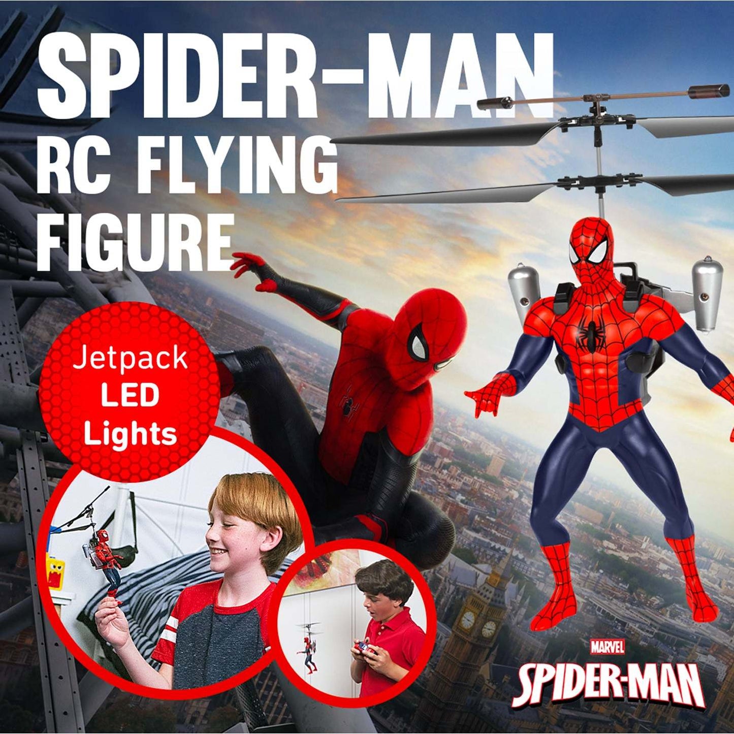 Spider-Man RC Helicopter 2CH Infrared Remote Control Indoor Flying Toy for Kids Boys Girls Ages 6+ – Marvel Superhero Rechargeable Helicopter Birthday Christmas Gift