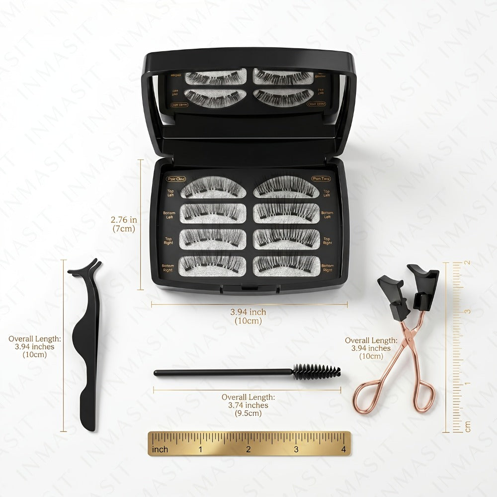 3D Quantum Magnetic Lash Clusters Kit 8Pcs — No Glue False Eyelashes with Applicator Tweezers & Brush, 2 Styles Reusable Beginner-Friendly Natural Lash Set for Daily Makeup, Parties & Valentine Gift