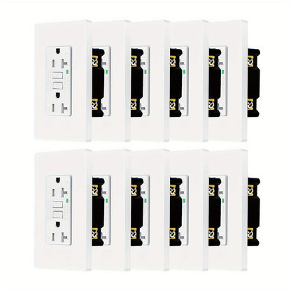 GFCI Outlet 20 Amp Tamper Resistant WR Weather Resistant with Wall Plate ETL Listed LED Indicator Test Reset Button Ground Fault Circuit Interrupter for Bathroom Kitchen Garage 2 4 6 10 20 Pack Black White