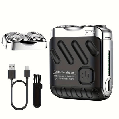 Portable Mini Electric Shaver for Men Dual Floating Blade USB Rechargeable – Cordless Travel Shaver Waterproof & Digital Display Upgrade Multiple Colors, Great Gift for Him