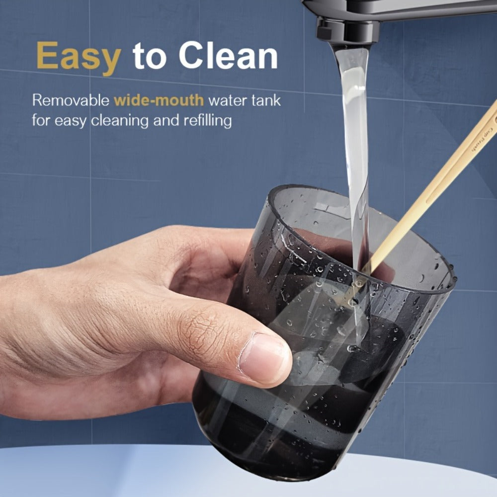 Water Flosser Cordless Oral Irrigator 4 Modes 4 Nozzles Rechargeable IPX7 Waterproof Portable Deep Cleaning Gum Care Dental Hygiene for Braces Travel Home Gift Black