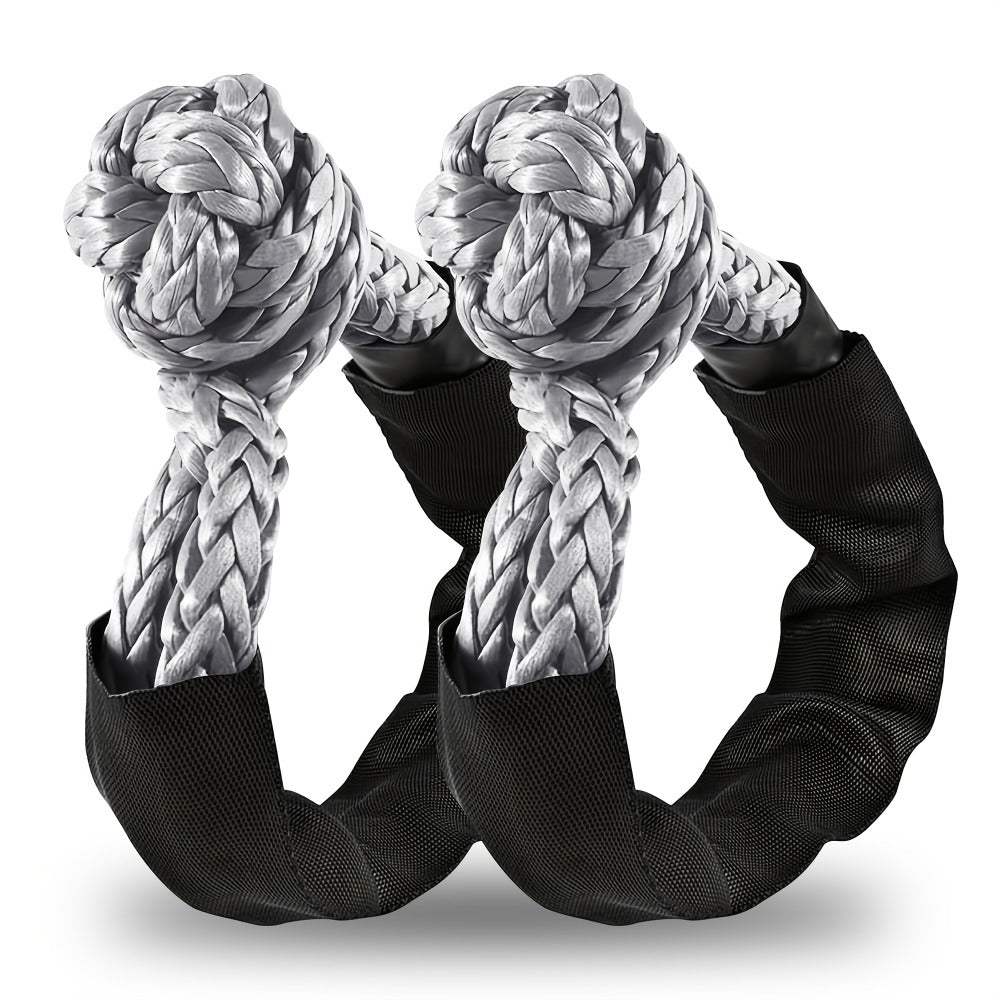 Soft Shackle 41,000 lb Breaking Strength Synthetic UHMWPE Recovery Rope with Protective Sleeve – Heavy Duty Tow Shackle for Off-Road Truck Jeep SUV UTV ATV, 1 & 2 Pack