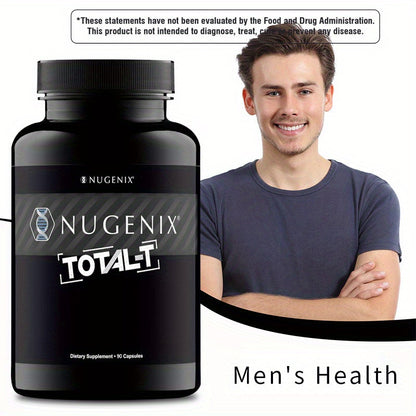 Testosterone Support Supplement Capsules with L-Citrulline, Fenugreek & Vitamin B6 — Natural Nitric Oxide, Muscle Health, Energy & Male Vitality Formula | No Synthetic Hormones | 90 Capsules