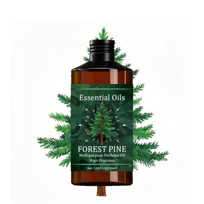 Forest Pine Essential Oil with Glycerin & Jojoba 100ml 3.38oz – 100% Pure Natural Therapeutic Grade for Skin Care, Hair Growth, Nail Strengthening, Body Massage & Aromatherapy, Wellness Gift for Women Men