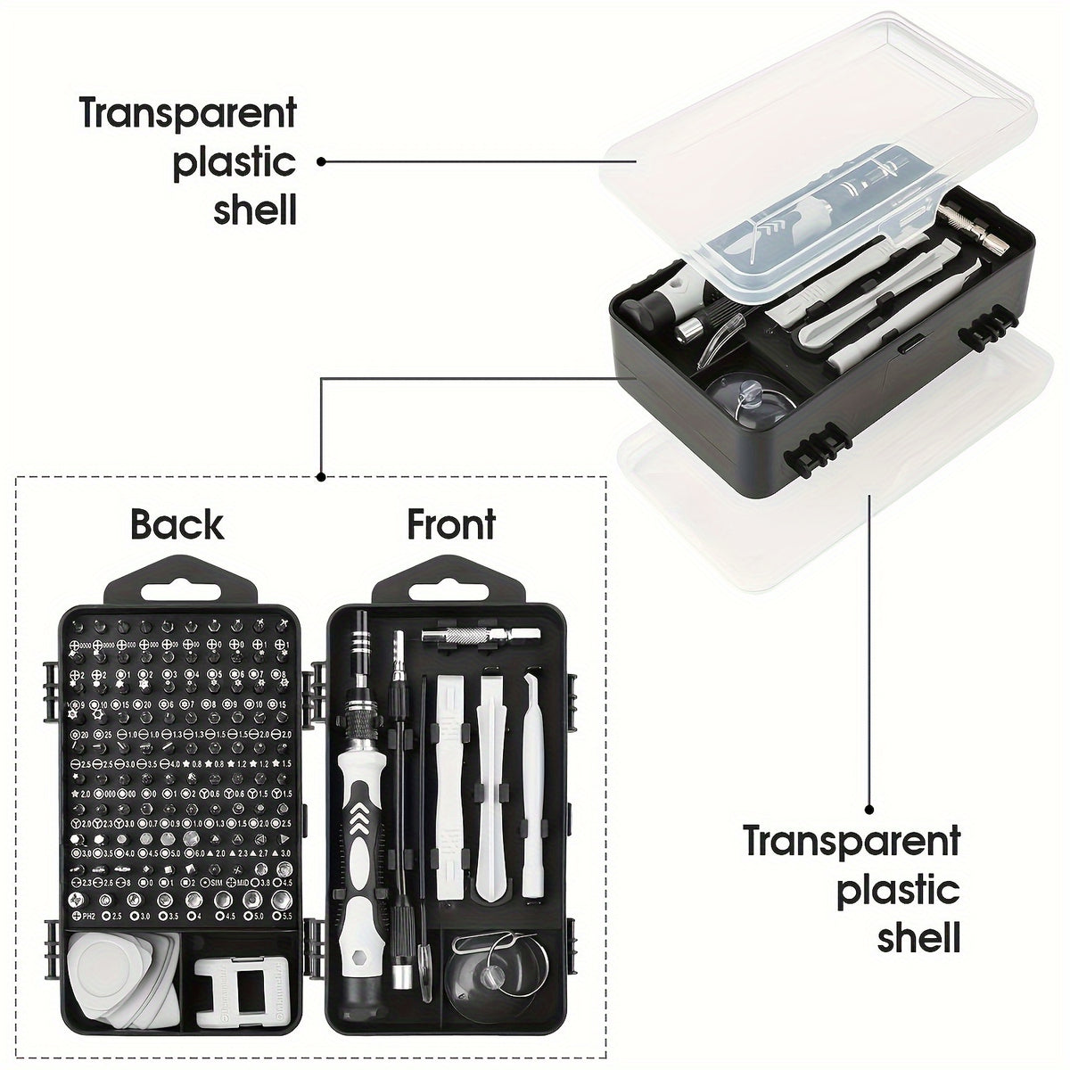 [Upgrade Screwdriver Set] 115-in-1 Upgrade Screwdriver Set| Strong Magnetic High Hardness Multifunctional Disassembly Complete Set of Tools with Special-shaped Bits