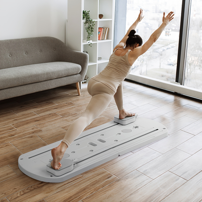 Home Pilates Training Board 8-in-1 – 350LB Capacity, PP Anti-Distortion, Foldable with Resistance Bands & Non-Slip Feet for Shoulders, Abs & Full Body Strength Training