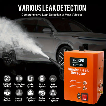 THIKPO Automotive Smoke Machine With Built-in Air Pump, Smoke Leak Tester For EVAP Vacuum, Pipe System, Fuel Leakage, 12V DC Vehicle Leakage Diagnostic