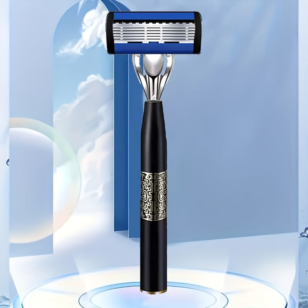 Replaceable Blade Razor for Men Stainless Steel Ultra-Sharp 36 or 72 Blades Anti-Slip Ergonomic Handle Smooth Safe Close Shave Daily Grooming Kit Travel Gift for Him