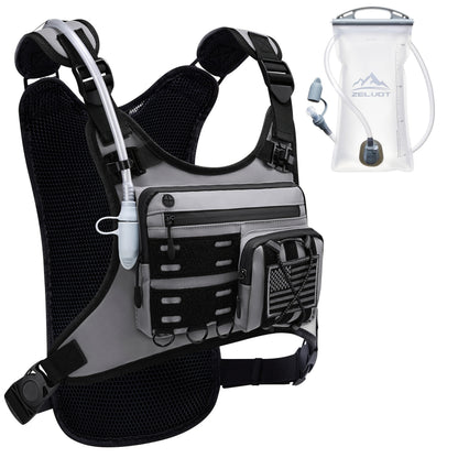 Running Hydration Vest with 2L Water Bladder – Lightweight Reflective Chest Pack for Men Women Marathon Trail Running