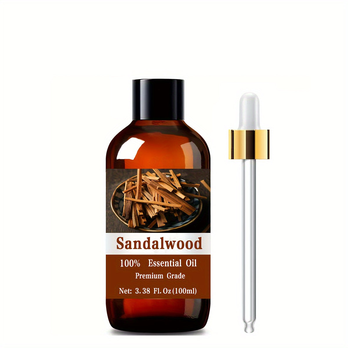 Pure Sandalwood Body & Hair Oil 100ml – Moisturizing Essential Oil for Skin Care, Scalp Treatment & Relaxing Massage | Warm Woody Aromatherapy Oil | Nourishing Gift for Women & Men, 3.38 fl oz