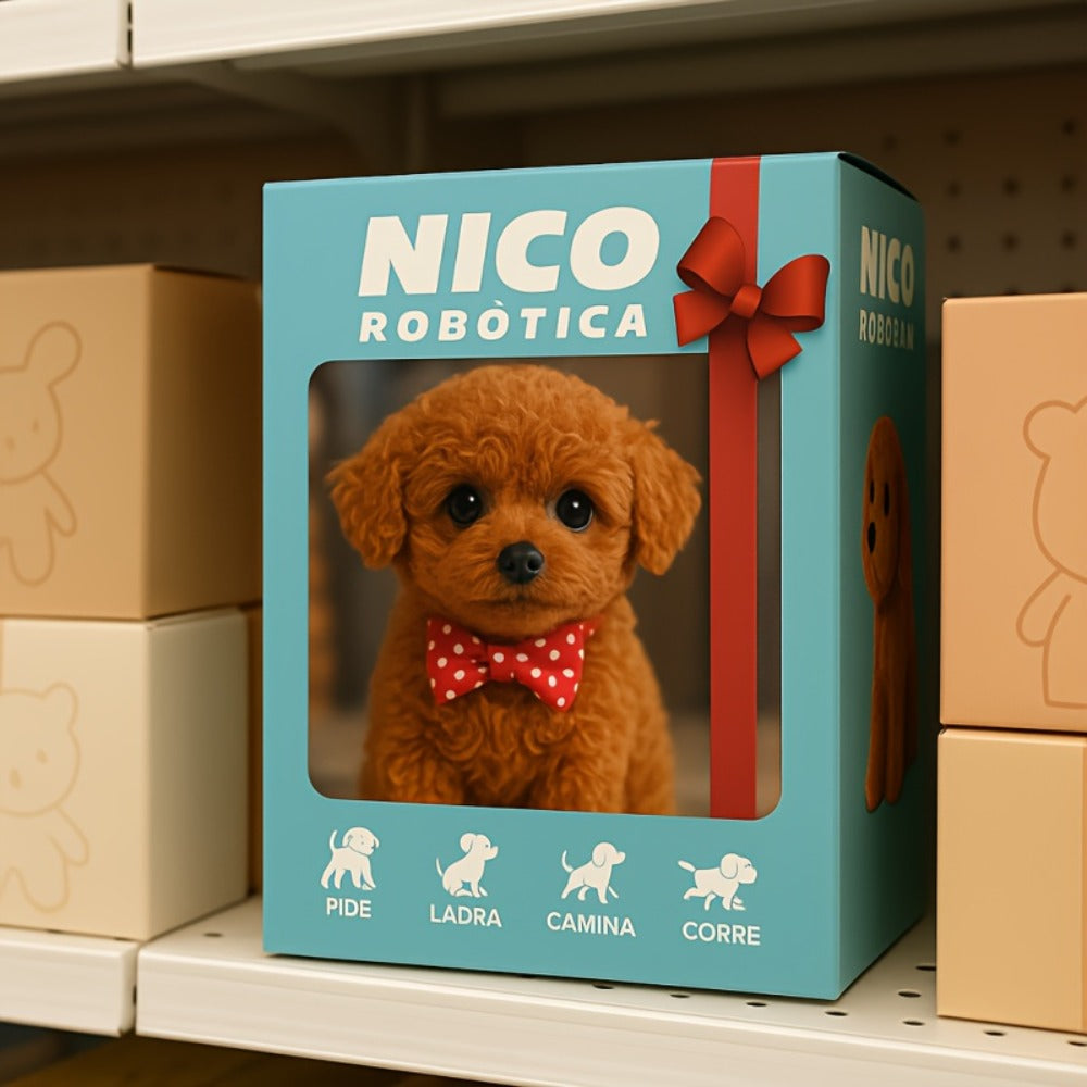 Electronic Plush Puppy Toy Walks Barks Wags Tail – Realistic Robotic Teddy Poodle Dog Stuffed Animal with Gift Box for Kids Toddlers, Interactive Pet Toy Birthday Christmas Gift for Boys Girls Ages 3+