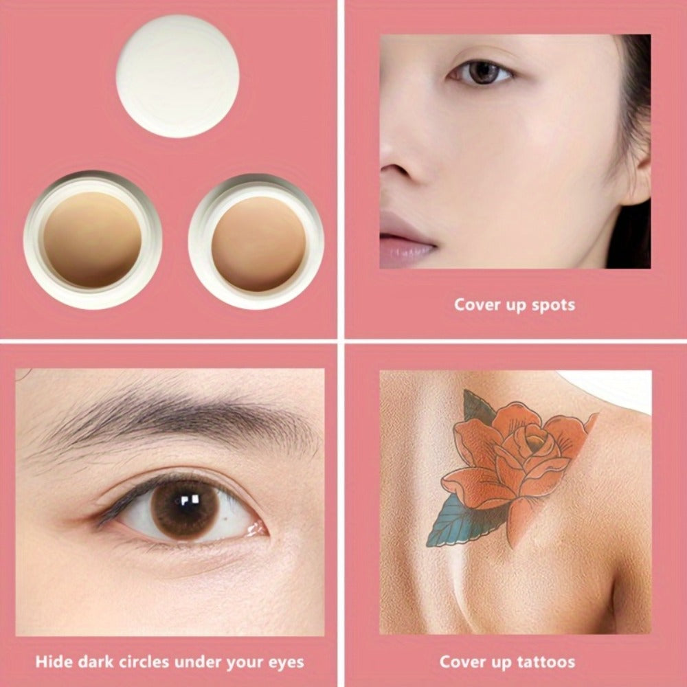 Waterproof Concealer Cream Set of 3 - Full Coverage Dark Spot & Tattoo Cover Concealer Paste for All Skin Types - Natural Finish Makeup Concealer