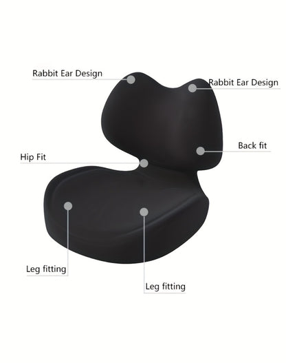 Ergonomic Seat Cushion for Tailbone & Lumbar Pain Relief - Memory Foam L-Shaped Car & Office Chair Cushion for Truck Drivers & Long Sitting