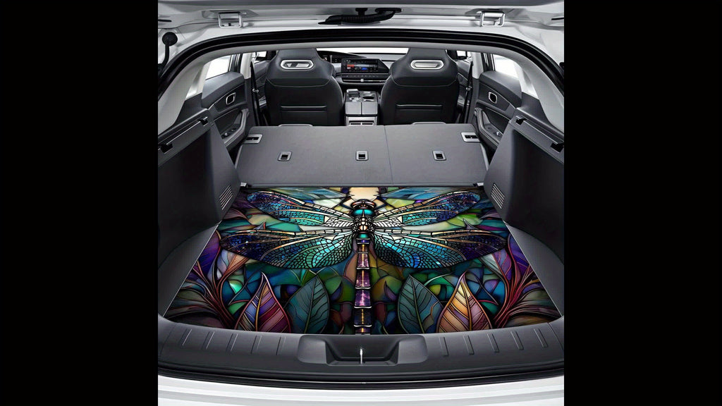 1pc Car Rear Cargo Pad, Elegant Pink Peony Floral Arrangementthe Pattern Design, Anti-Slip, Wear-Resistant, Washable, Keep The Car Interior Clean And Tidy, General, Pet Mat, Car Accessories Interior.