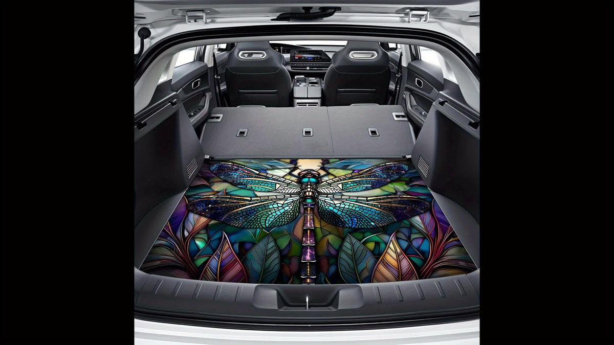 1pc Car Rear Cargo Pad, Elegant Pink Peony Floral Arrangementthe Pattern Design, Anti-Slip, Wear-Resistant, Washable, Keep The Car Interior Clean And Tidy, General, Pet Mat, Car Accessories Interior.