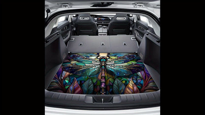 Car Cargo Mat Pink Peony Floral – Anti-Slip Washable Rear Trunk Pad, Wear-Resistant Pet Mat & Boot Liner for Car Interior, Universal Fit Vehicle Accessory