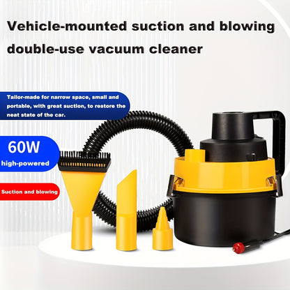 Vehicle Mounted Suction And Blowing Double Use Bucket Vacuum Cleaner Car Portable Multi Function Tool Cylinder Style Large Capacity Vacuum Cleaner Automobile Interior Cleaning Tool