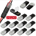 12pcs/ 60/72pcs Dual Line Plug-in Connector, 2-pin 2-port, PVC Insulation, Copper Contact Material, Quick Connect Terminal, No Charge Power Mode, with Locking Buckle, Used for Connecting LED Wires to Cars and Homes