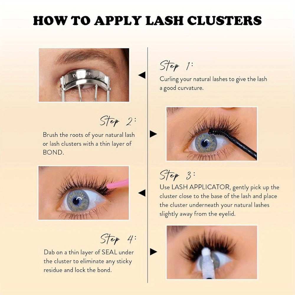 272Pcs D Curl Lash Clusters — 100D Thick Individual Eyelash Extensions 8-16mm, Soft Reusable DIY Cluster Lashes with Plant-Based Squalane, Voluminous Full-Body Lash Extension Kit for Beginners & Home Use