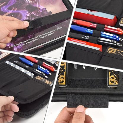 DnD Dice Tray & Storage Box for D&D RPG MTG Tabletop Games – Polyhedral Dice Rolling Tray Organizer Case for Dungeons & Dragons, Pathfinder, Warhammer & Board Games, Sleek Black Gamer Gift (Case Only)
