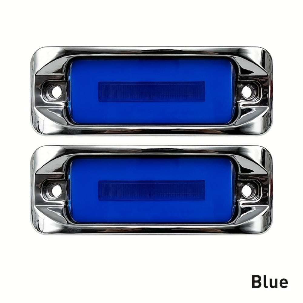 LED Car Side Marker Lights – Strobe Warning Flashing Signal Light for Truck Car Night Driving Safety, High/Low Brightness, 2pcs (Red/Yellow/Blue/Green/White)