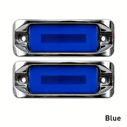 LED Car Side Marker Lights – Strobe Warning Flashing Signal Light for Truck Car Night Driving Safety, High/Low Brightness, 2pcs (Red/Yellow/Blue/Green/White)