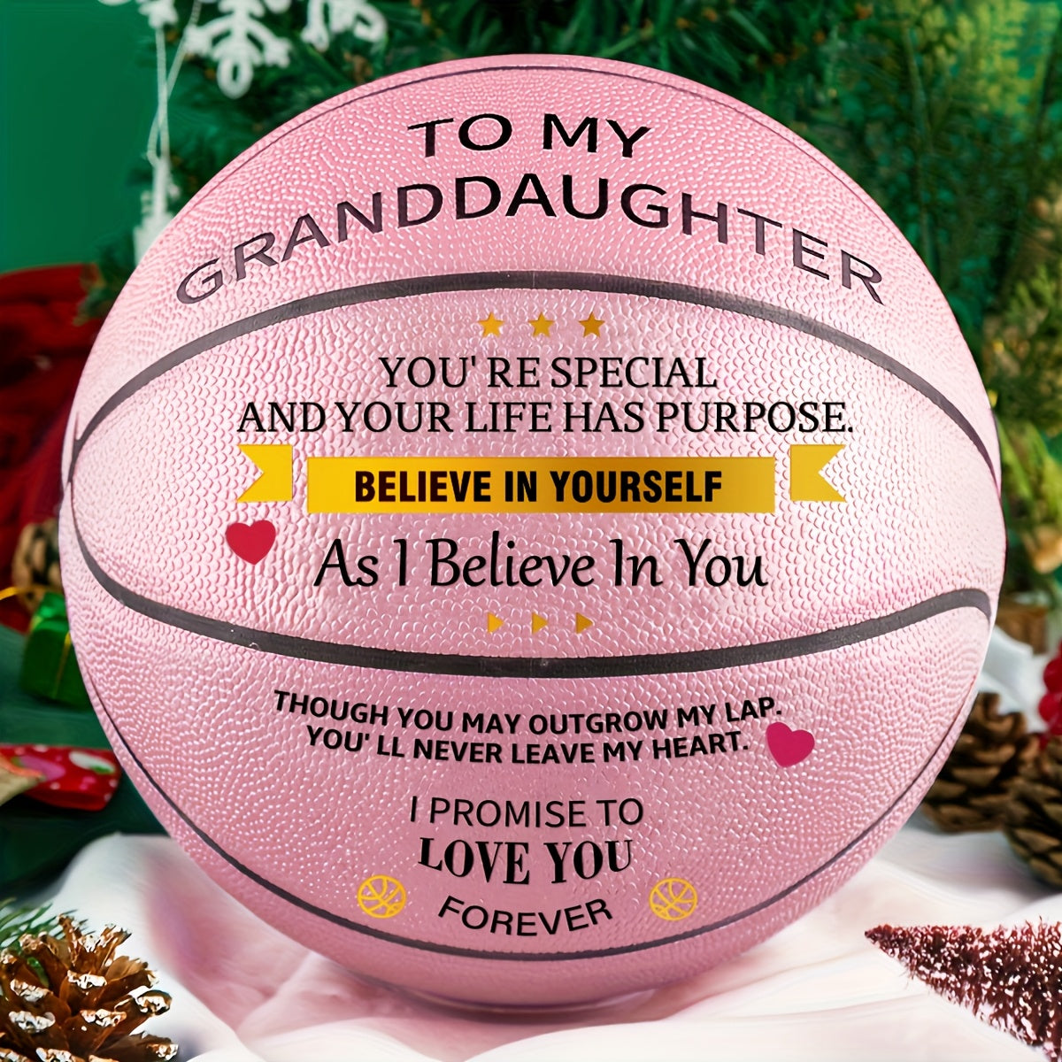 Motivational Basketball Gift for Teenagers, Grandson & Grandchild – International Standard Size, Inspirational Quote Ball, Perfect Birthday & Christmas Gift for Boys & Girls Age 14+