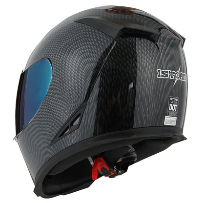 Motorcycle Full Face Helmet with Tinted Shield & Spare Clear Shield Quick Release Buckle Lightweight Aerodynamic Removable Washable Interior, Multiple Colors S M L XL