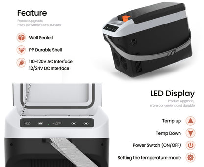 Portable Car Refrigerator Cooler & Warmer, 12V/24V DC & 120V AC Thermoelectric Fridge with Dual-Core Cooling – 23 or 31 Quart Electric Cooler for Camping, RV, Road Trip and Fishing