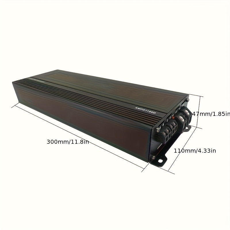Keluneglo 5000W Max Power Monoblock Class D Car Amplifier - 3800W RMS Super Output at 1 Ohm - 10Hz to 250Hz Frequency Response - 96Db+ Higher SNR - 0.05% Lower THD - 11-16V Voltage Supply - RCA Input - Crossover Frequency & Slope Adjustable - Perfec