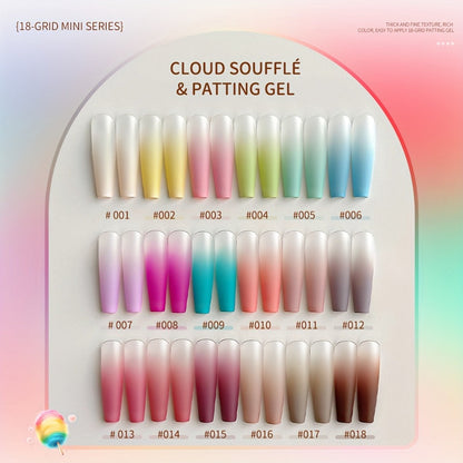 Gel Nail Polish Set 18 Colors Cloud Soufflé Patting Gel — High Saturation UV LED Soak-Off Autumn Winter Nail Art Kit for Women, Salon & Home DIY Manicure Professional Nail Enthusiasts