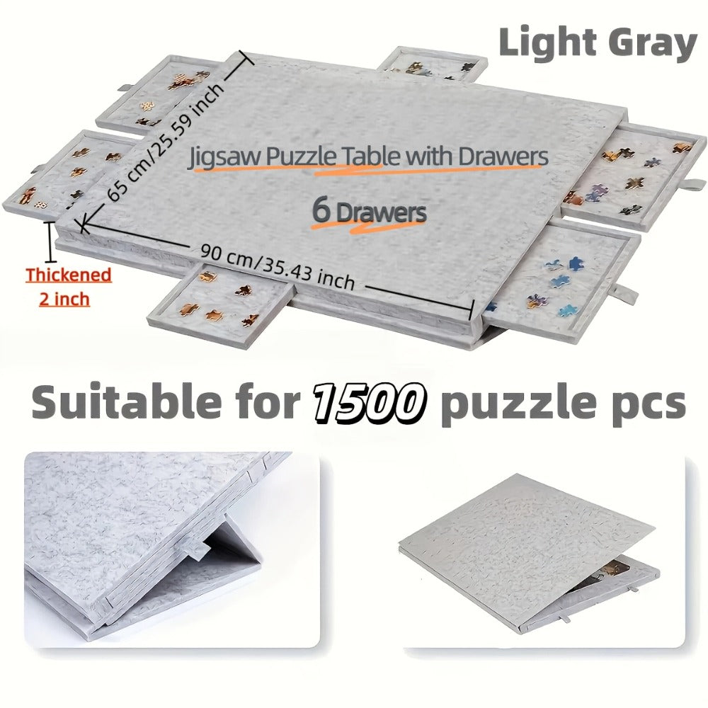 Jigsaw Puzzle Board with Drawers & Storage for 1000 & 1500 Piece Puzzles – Portable Non-Slip Puzzle Table Mat, Multiple Sizes & Colors, Perfect Gift for Puzzle Lovers & Adults
