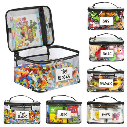 Household Storage Bags - 6-Pack Zippered Clear TPU