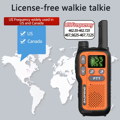 Long Range Walkie Talkies for Adults, BAOFENG 22 FRS Channels LCD Display VOX Hands-Free, USB-C Rechargeable Li-ion Battery, 2-3 Mile Range, for Hiking Camping Family Outdoor Emergency