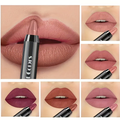 24HR Transfer-Resistant Velvet Lipstick Set 6 Pcs – Moisturizing Smudge-Proof Matte Finish Intense Color, Fashionable Shades from Nude to Bold Red for All Skin Tones, Gift for Women