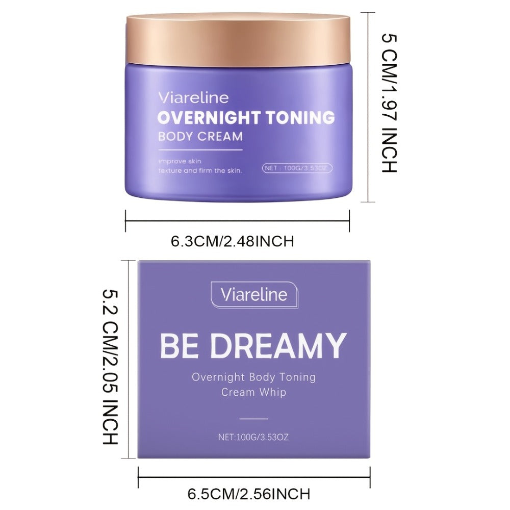 Collagen Body Toning Whip 3-Piece Set Overnight Firming Moisturizing Cream with Glycerin – Skin Tightening Nourishing Body Whip for Women All Skin Types 3.53oz Each Gift Set