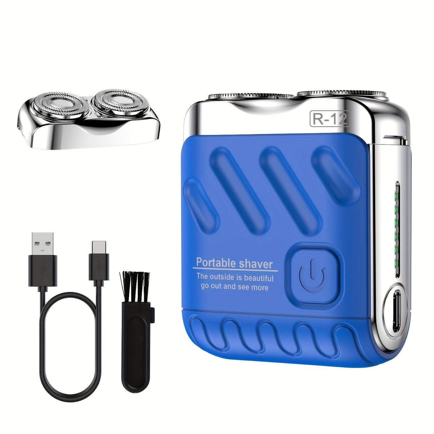 Electric Shaver for Men Magnetic Dual Blade Heads 2-Speed USB Rechargeable Mini Portable Razor Compact Travel Grooming Tool Multiple Colors Waterproof Version Available Orange Black Purple Blue White Grey