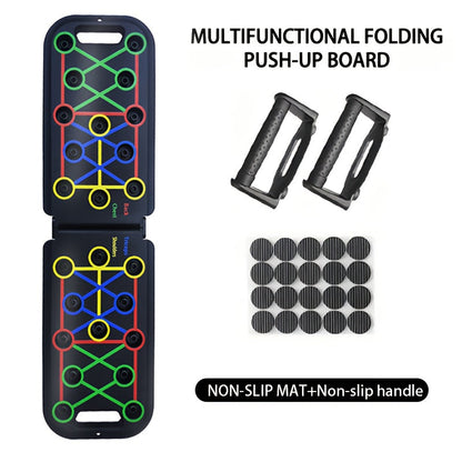 Push Up Board Multifunctional Color-Coded Chest Workout System, Adjustable Home Gym Equipment for Chest, Shoulders, Triceps & Back Strength Training, Lightweight Durable Frame with Resistance Bands & Pull Ropes