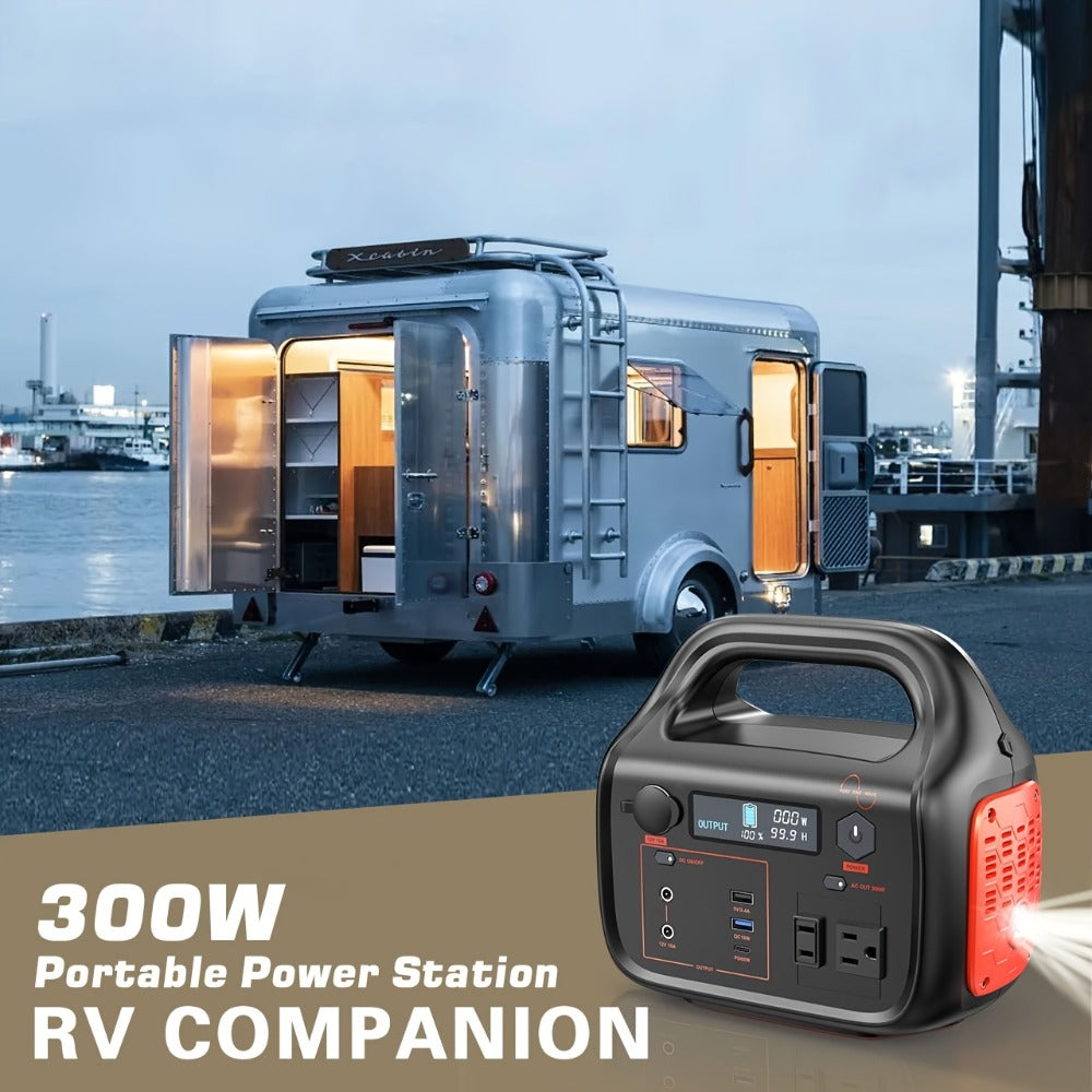Portable Power Station 1075Wh/294Wh – 1000W/300W Solar Generator, Lithium Battery, 120V AC Outlet, for RV, Camping, Hiking, Fishing & Emergency Backup