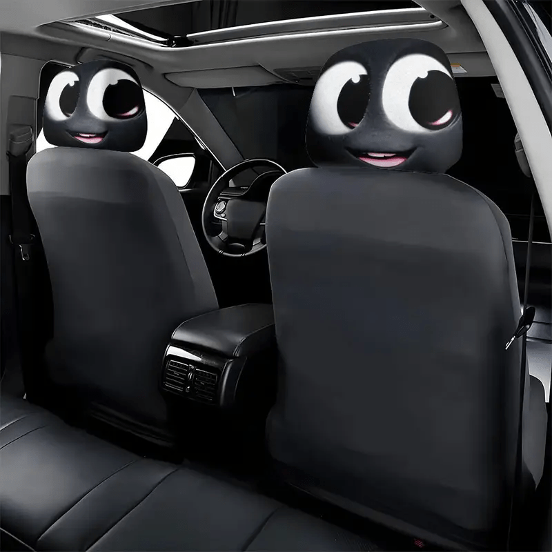 2pcs Cute Cartoon Character Seat Covers - Soft, Fit for All Vehicles, Durable & Stylish Interior Accessories, Cute Accessories, Vehicle Seat Protection, Playful Design, Christmas Gifts