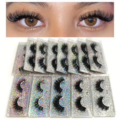 Russian DD Curl False Eyelashes 20 Pairs 5 Mix Styles – Cat Eye Extra Thick Fluffy Natural Reusable Lightweight Lash Multipack for Daily Wear, Parties & Special Occasions